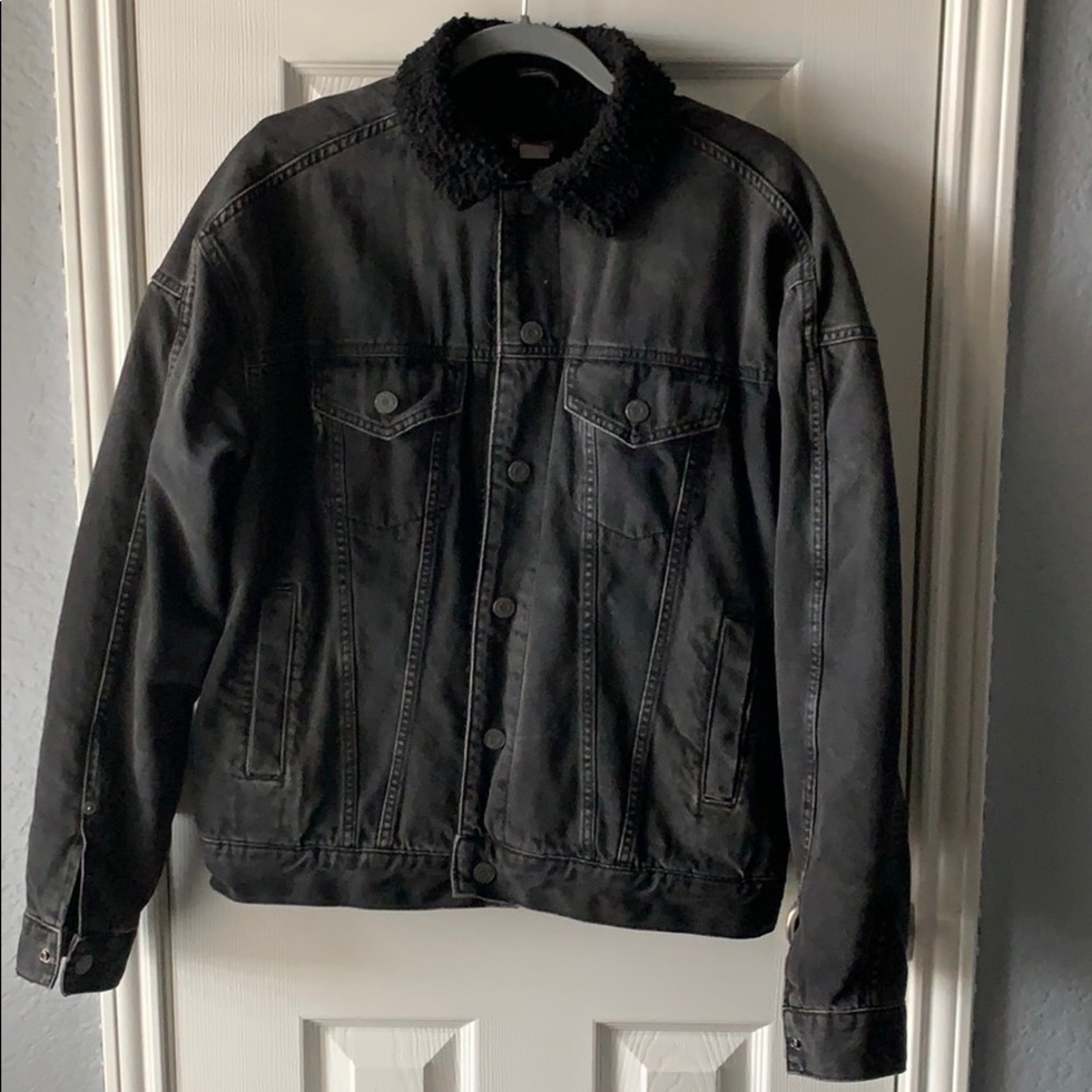 Black Sherpa Denim Jacket